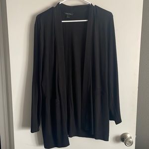 Lightweight black open front cardigan